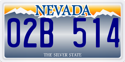 NV license plate 02B514