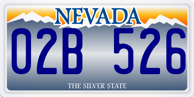 NV license plate 02B526