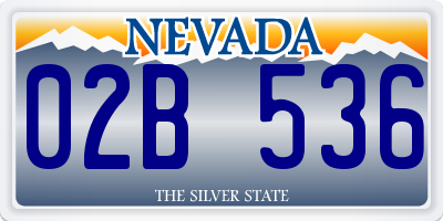 NV license plate 02B536