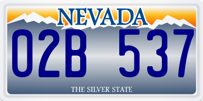 NV license plate 02B537