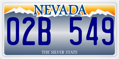 NV license plate 02B549