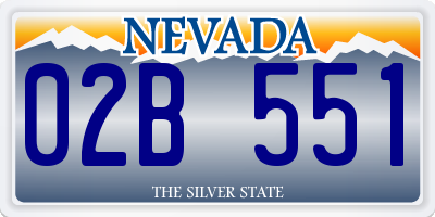 NV license plate 02B551