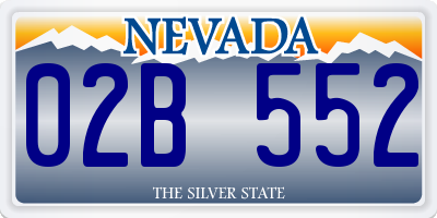NV license plate 02B552