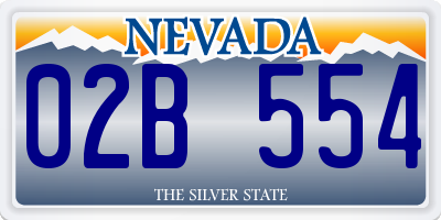 NV license plate 02B554