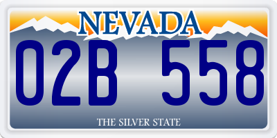 NV license plate 02B558