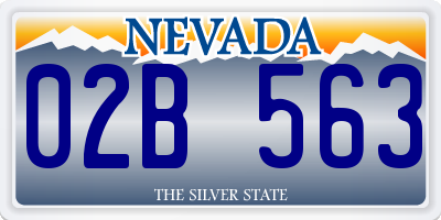NV license plate 02B563