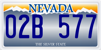 NV license plate 02B577