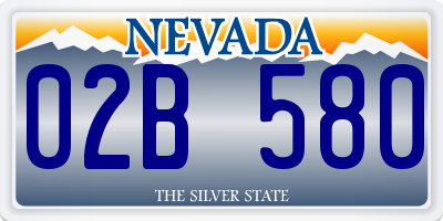 NV license plate 02B580