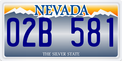 NV license plate 02B581