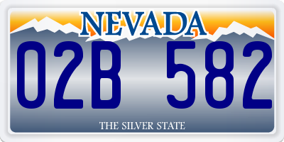 NV license plate 02B582