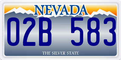 NV license plate 02B583