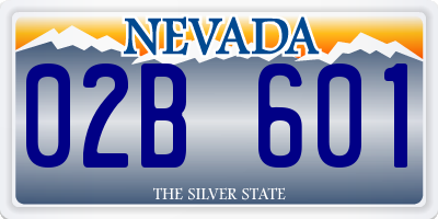 NV license plate 02B601