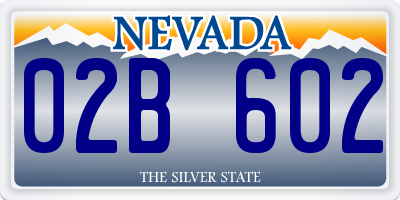 NV license plate 02B602