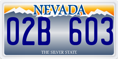 NV license plate 02B603