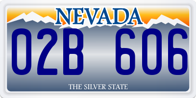 NV license plate 02B606