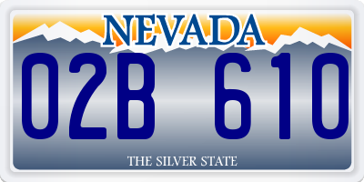 NV license plate 02B610