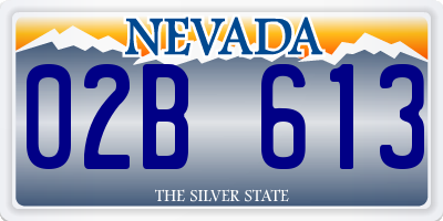 NV license plate 02B613