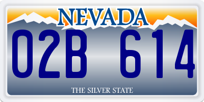 NV license plate 02B614