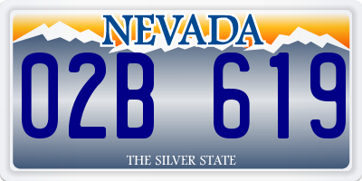 NV license plate 02B619