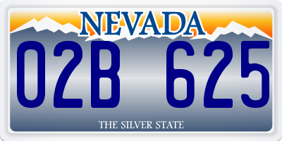 NV license plate 02B625