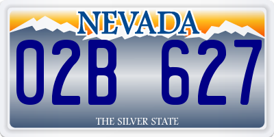 NV license plate 02B627