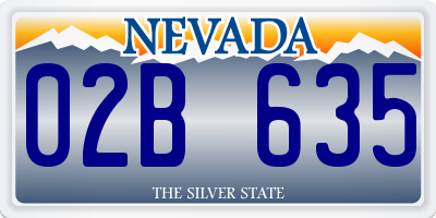 NV license plate 02B635