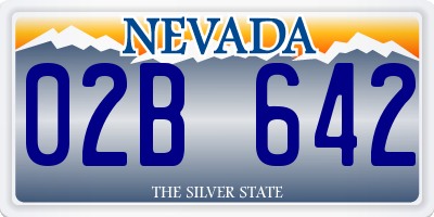 NV license plate 02B642