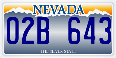 NV license plate 02B643