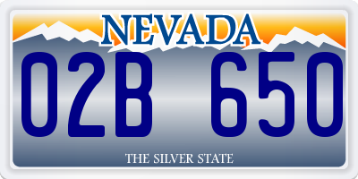 NV license plate 02B650