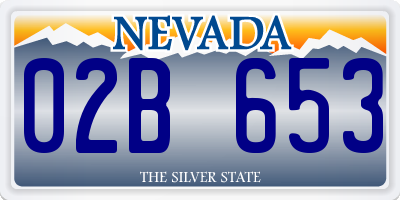 NV license plate 02B653