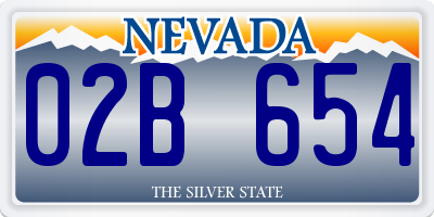 NV license plate 02B654