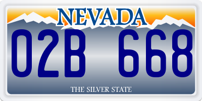 NV license plate 02B668