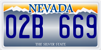 NV license plate 02B669