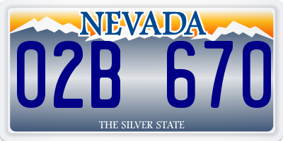 NV license plate 02B670