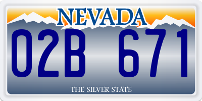 NV license plate 02B671