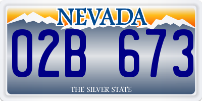 NV license plate 02B673