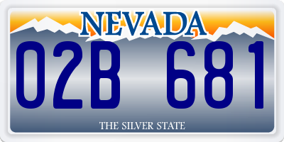 NV license plate 02B681