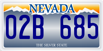 NV license plate 02B685