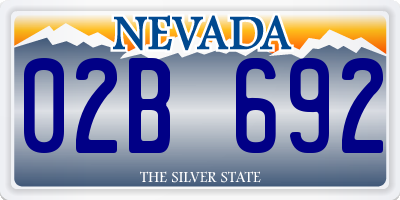 NV license plate 02B692