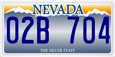 NV license plate 02B704