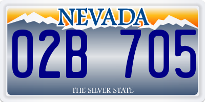 NV license plate 02B705