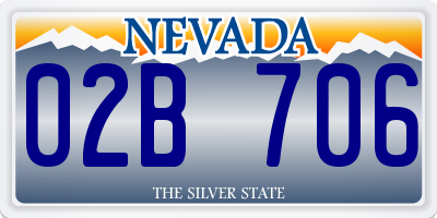 NV license plate 02B706