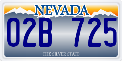 NV license plate 02B725