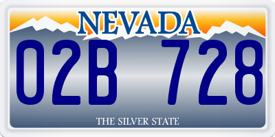 NV license plate 02B728