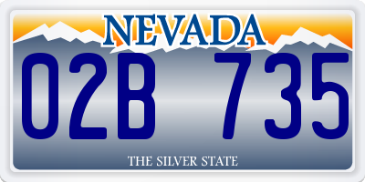 NV license plate 02B735