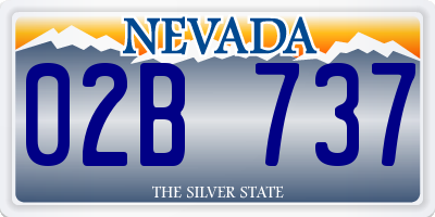 NV license plate 02B737