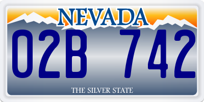 NV license plate 02B742