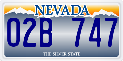 NV license plate 02B747