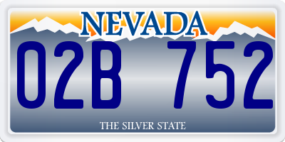 NV license plate 02B752