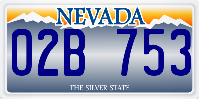 NV license plate 02B753